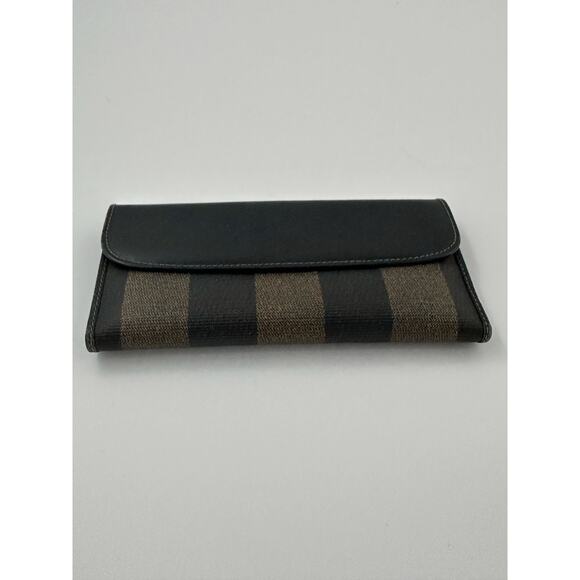 Fendi Vintage Pequin Stripe Canvas Continental Wallet - Picture 1 of 3